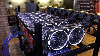 Mining farm operations showcasing various mining rigs