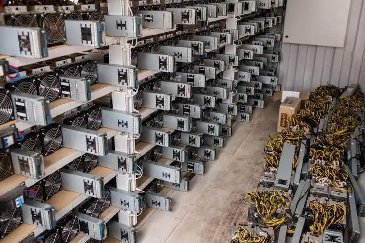 Exterior view of a large-scale mining farm in Canada.
